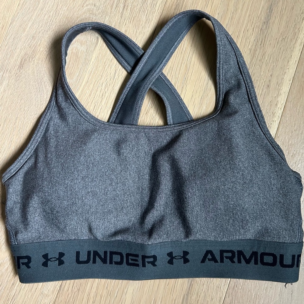 Under Armour Dark Charcoal Gray Racerback Sports Bra